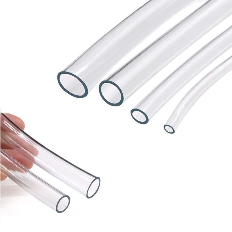 MECCANIXITY Clear PVC Tubing Hose - 8mm ID, 12mm OD, 2 Meter Length - Flexible For Water, Air, Oil Lines