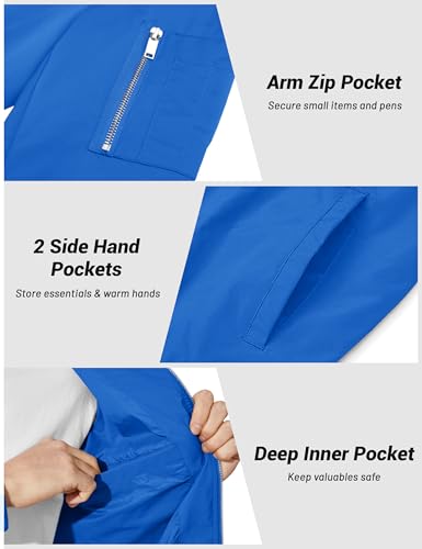 CRYSULLY Men's Fall Basic Style Running Bomber Jacket Ripstop Long Sleeve Coats Blue Green (SKHTD-53-Blue Green-L)