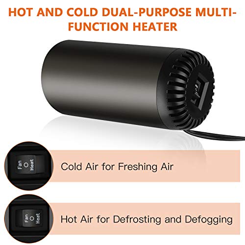 Portable Windshield Car Heater, NaCot Mini Car Defroster Defogger 12V 150W 2 in 1 Heating/Cooling Mini Auto Car Heater with Suction Holder and Cigarette-Lighter