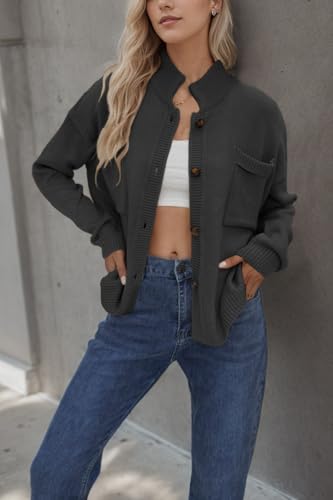 Image of Sumleno Long Sleeve Cardigan Sweaters for Women Button Down Tops Vintage Grandpa Aesthetic Grunge Fall Winter Outfits