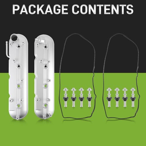 Image of Left and Right Aluminium Engine Valve Cover Gasket Kit with Bolts Compatible with Chevrolet Avalanche Compatible with Pontiac G8 Compatible with GMC Yukon Compatible with GMC Forward 12570427