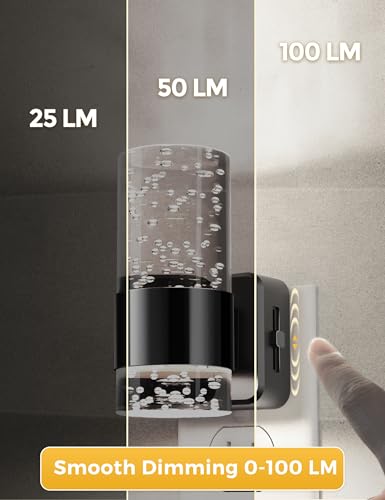 Image of L LOHAS LED Night Light,Dimmable Night Lights Plug into Wall, Acrylic Nightlights with 0-100 LM Adjustable Brightness, 5000K Plug in Night Light with Dusk to Dawn Sensor, for Bathroom Hallway