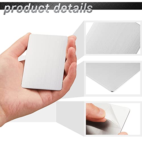 30 Pieces 304 Stainless Steel Metal Business Cards Blank Steel Laser Engraving Stainless Cards for House Office Customer DIY Gift Plate, 86 x 54 mm(0.8mm Thickness)