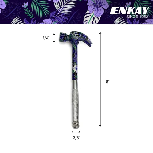 Image of ENKAY - 6 in 1 Floral Hammer and Screwdriver, Multifunction Claw Hammer Tool with Flower Print (Pattern 5)