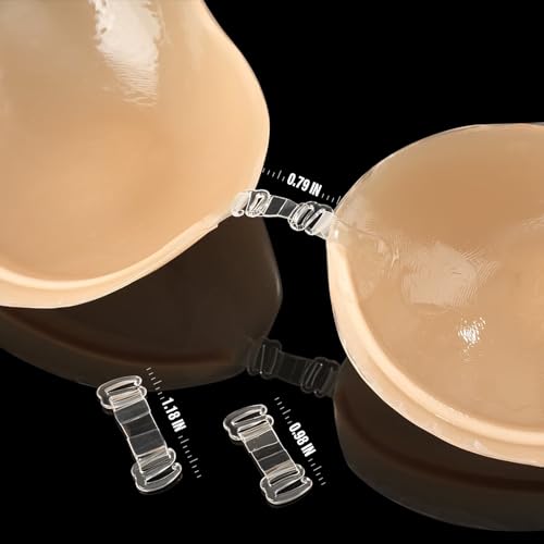 Titu Breast Lift Sticky Bra Strapless - Pasties Nipple Covers Invisible Silicone Adhesive Bra Petals Stick On Bra B Beige thumb #5