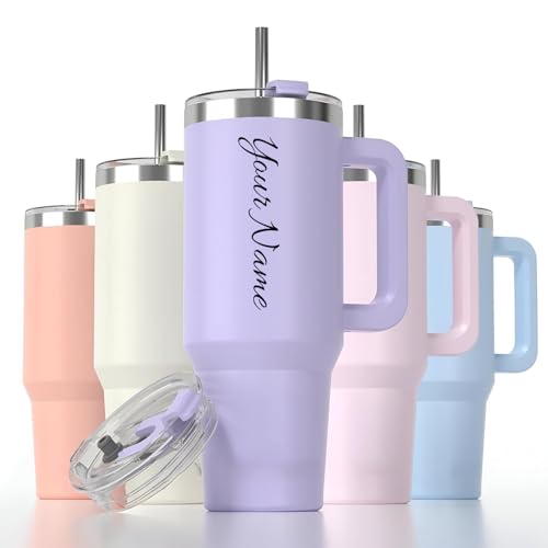 Image of SKDBPM Personalized Stainless Steel Tumbler with Handle, 1200ml Capacity, Black Insulated Travel Mug with Straw, Custom Name Design (1200 Ml Tumbler Multicolor)(Pack of 1)
