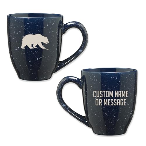 Image of Rico Industries NCAA Cal Berkeley Golden Bears Navy Blue Personalized 16 oz Team Color Laser Engraved Speckled Ceramic Coffee Mug