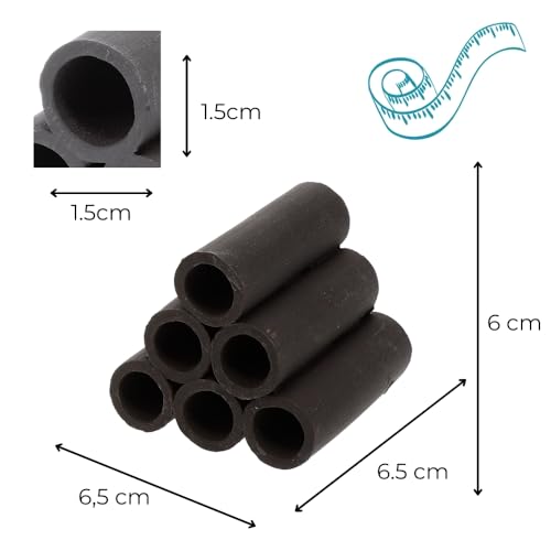 GarPet Aquariendeko Pyramide 6er Garnelenröhre Aquarium Deko Garnelen Garnelenhöhle Krebshöhle Welsröhre Laichröhre Keramik Ton schwarz