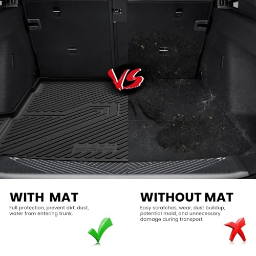 Image of LASFIT Cargo Mat for BMW X3 2025-2026 30 xDrive M50 xDrive | All Weather TPE Custom Fit Cargo Trunk Mat & Backrest Seat Protector Accessories, Black