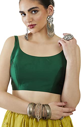 Image of Soch Womens Taffeta Solid Sleeveless Padded Blouse