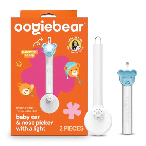 Image of oogiebear Brite - Baby Nose Cleaner and Ear Wax Removal Tool. Baby Gadget with Nighttime LED Light. Safe Snot Booger Picker for Newborns, Infants & Toddlers