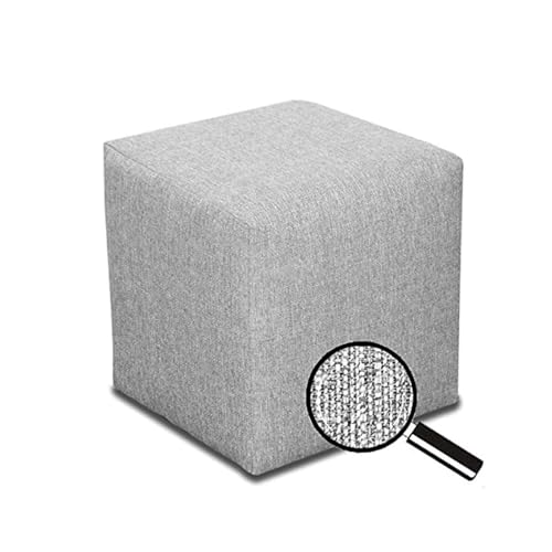 Sitzwürfel | Sitzhocker | Bodenkissen Hocker | Holzwerkstoff | Polstermaterial | Wohnzimmer Fußhocker 40x40x40 | Silber