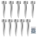 10 Pack Railway Sleeper Brackets Driveway Heavy Duty Edging Edge, Timber Railway Sleeper Stakes, Galvanised Steel