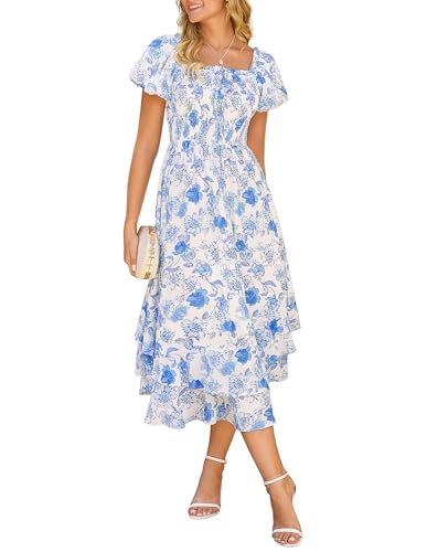 Image of GRACE KARIN Womens Summer Floral Maxi Dress 2026 Flowy Wedding Guest Dress A Line Boho Dresses Fashion Clothing with Pockets