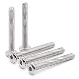 Glvaner M6-1.0 x 60mm Binding Screws Furniure Screws, Connection Bolt, Flat Round Head Socket Head Cap Screws, 304 Stainless Steel 18-8 Full Thread, 20 pcs