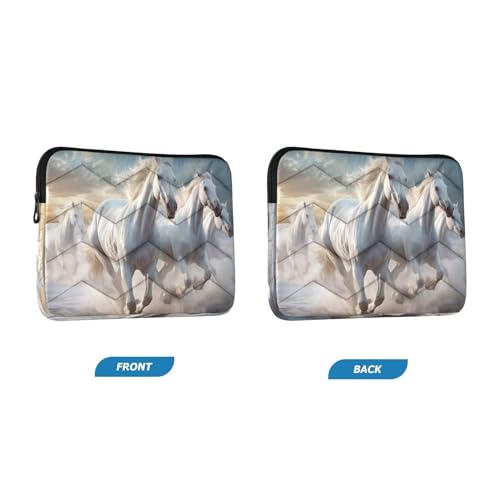 Funda para portátil 13-14 pulgadas con diseño White Horses miniatura 2