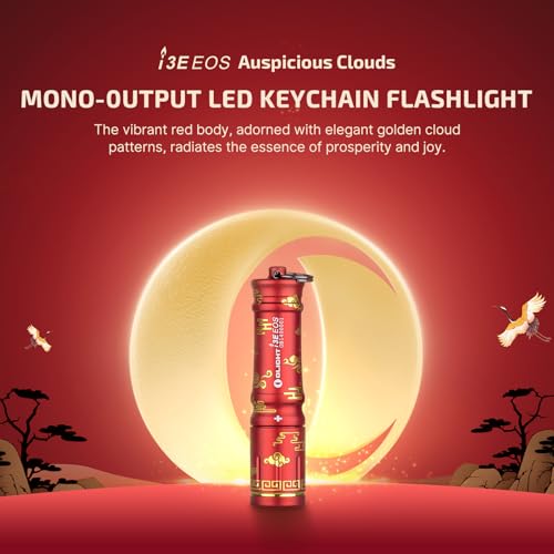 Image of OLIGHT 90 Lumens i3E EOS PMMA TIR Lens AAA Keychain Flashlight (Auspicious Clouds)