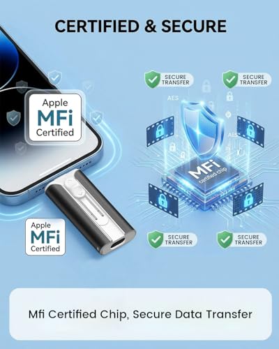 Image of MFI Certified 32GB Flash Drive - Photo Stick and USB Stick Offers Photo /Video Storage, The External Storage is Compatible with iOS, Android, and Pc,1 Pack (Black)(Available Space: ~28.9GB)