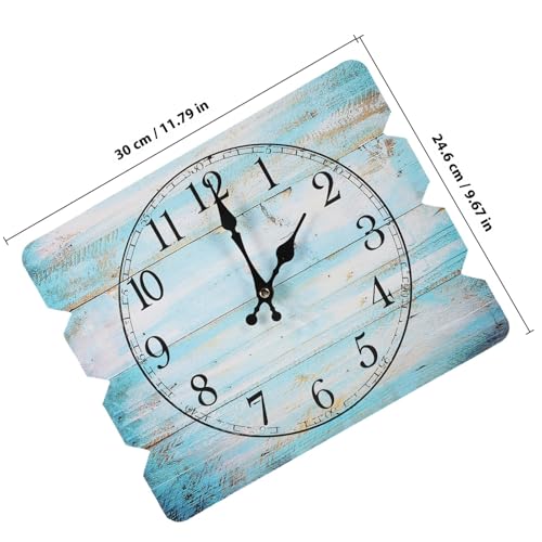 Horloge murale silencieuse en bois véritable lecture facile à grands chiffres - 3
