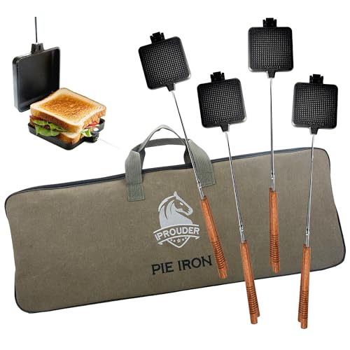 Campfire Pie Iron Cast Iron Sandwich Maker (4-Pack)