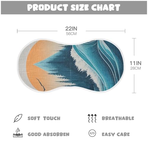 Muslin Burp Cloth for Baby 2PCS Sunset Mountain Sea Waves Super Absorbent Burping Cloths, Bibs for Newborn Boys Girls4