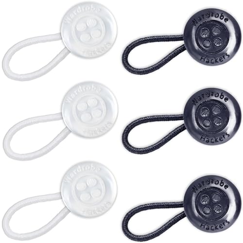 Image of Wardrobe Hackers Collar Extenders for Mens Shirts (Soft Elastic) Tight Neck Collar Relief - Expander Buttons for Dress Shirts