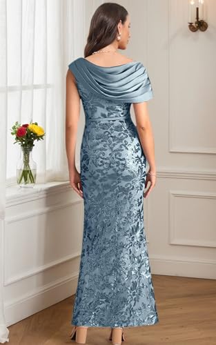 Sequin Mother of Bride Dress Laces Off Shoulder Grandmother of Groom Dresses Mermaid Long Formal Evening Gown3