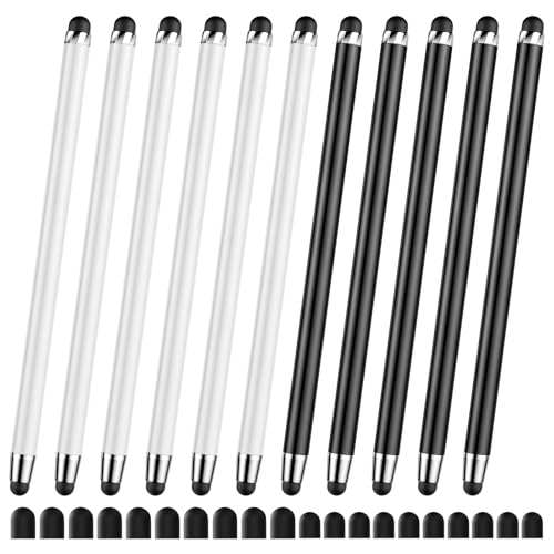 Image of 10 PCS Stylus,Stylus Pen for Touchscreen,Stylus 2-in-1 High Sensitivity & Precision Suitable for Touch Screens of iPhone /ipad /Android Tablets(10 Stylus Pen Withe /Black + 20 Tips)