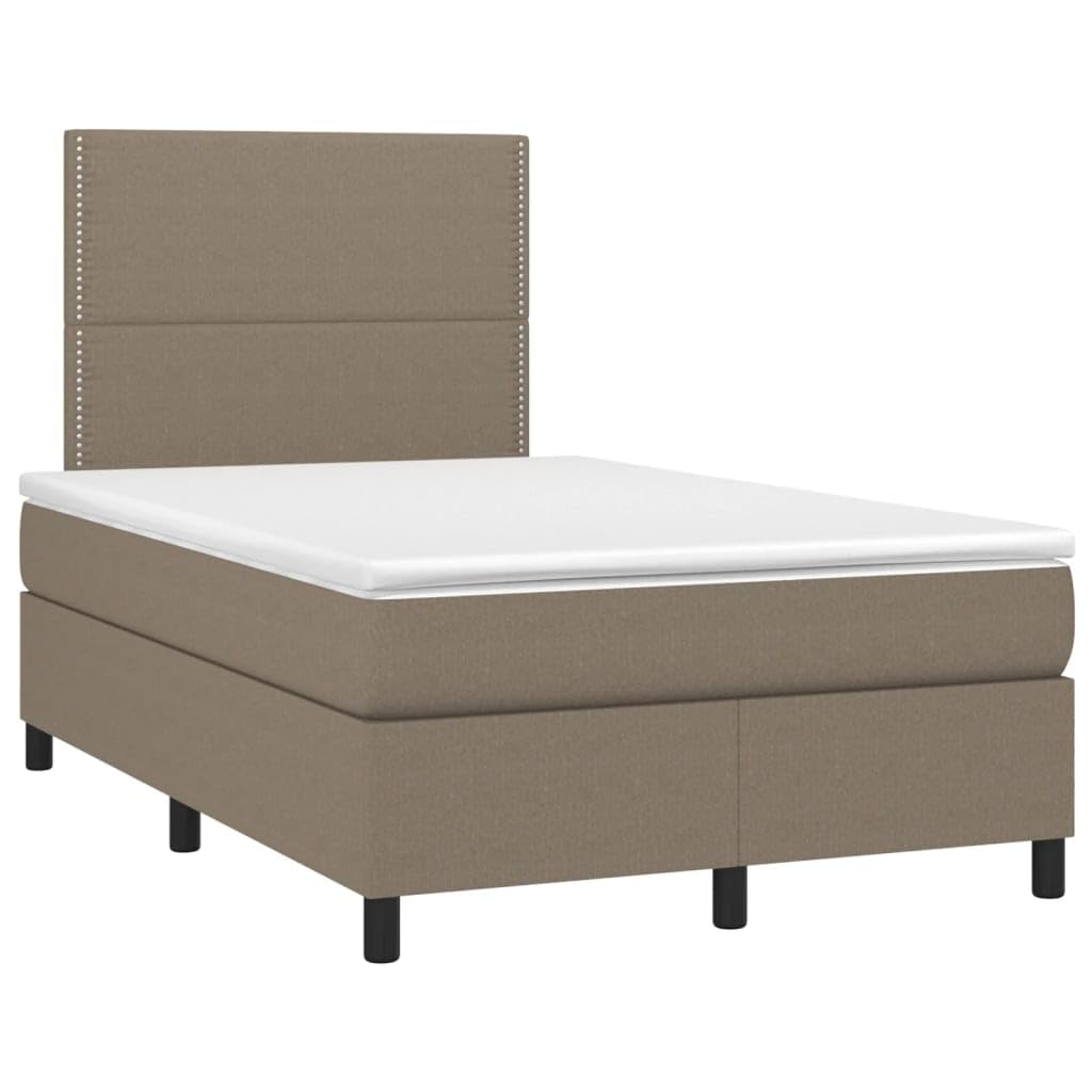 Cama con somier con colchón, tela de 120 x 190 cm y soporte de dureza media para un sueño reparador