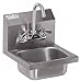 Produktbild ACE Ultra Space Saver Wandhalterung Edelstahl Hand Spüle mit Kein Blei Wasserhahn und Sieb, 121/4 von 12 Zoll