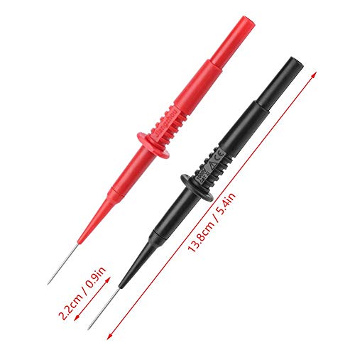 Image of Yoidesu 2Pcs P5008 Test Probe,Fully Insulated Quick Pierce Testing Clips Needle,Black Red Banana Socket Connection Wire Multimeter Testing Probes