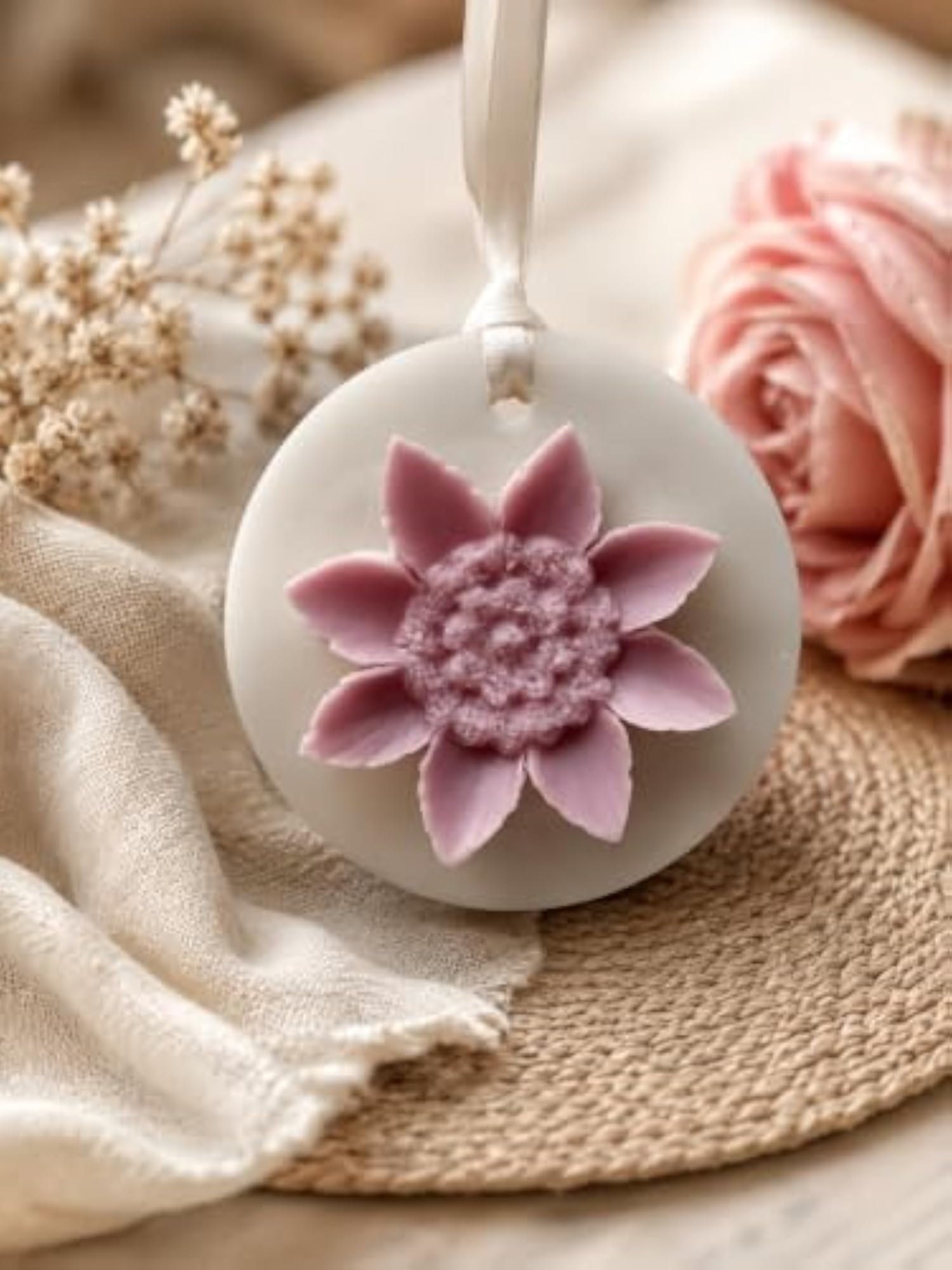 Decorative Flower Candle for Home Decor, Handmade Style Gift