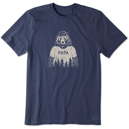T-Shirt Crusher Papa Bear Life Is Good anti-déformation en pur coton pour homme
