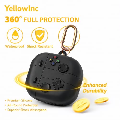 Image of Retro Game Console Case Cover for Samsung Galaxy Buds 4 and 4 Pro with Carabiner (Green, Game Console)