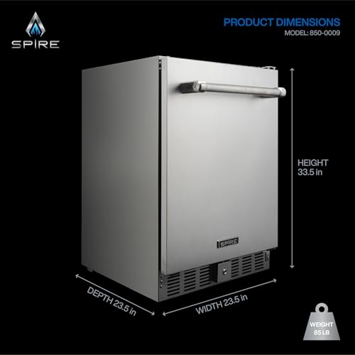 Image of SPIRE Stainless Steel 5.1 Cu.Ft. Refrigerator, 4 Shelves & Reversible Door