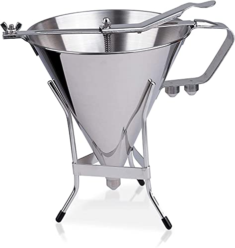 Torenox Confectionery Funnel Stainless Steel Funnel With Three Nozzles And Stand Professional Commercial Cake Decorating Tool Funnel