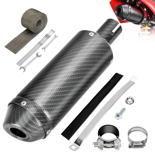 EOPOAYI Imitation Carbon Fiber 1.1 Inch Motorcycle Muffler C
