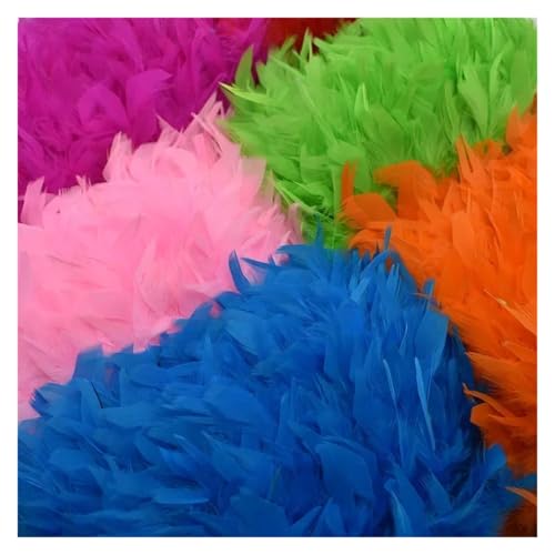 Boa plumas marabú esponjosas de pavo con cinta de flecos para remates de ropa 6