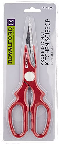 Royalford Professional Kitchen Scissors 2 in 1 Stainless steel | Multi Color | KAYIL CROCKERY