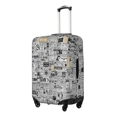 Newspaper Print Luggage Suitcase Covers Elastic Washable Luggage Protector Luggage Covers For Suitcase2
