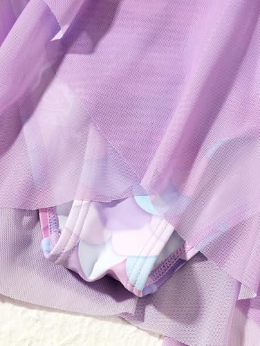 Kid Toddler Girls Swimsuit Quick Dry One Piece Contrast Mesh Hem Swimsuit Bathing Suit Cute Swimwear 4-8Y3