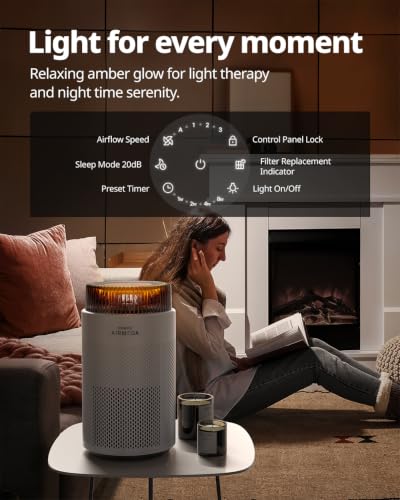 COWAY Purificatore d'Aria Camera da Letto Casa, HEPA, Notte, AIRMEGA 100 - 7
