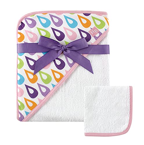 Image of Hudson Baby Unisex Baby Cotton Hooded Towel and Washcloth, Purple, One Size