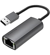 WALNEW USB 3.0 Ethernet Adapter, 1000Mbps Gigabit USB LAN Network Adapter, USBA Male to RJ45 Fema...
