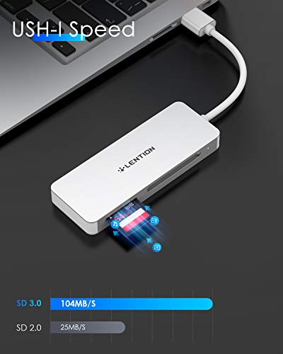 LENTION Leitor de cartão USB 3.0 para CF/SD/Micro SD, adaptador de cartão SD 3.0 para SD/SDHC/SDXC/M