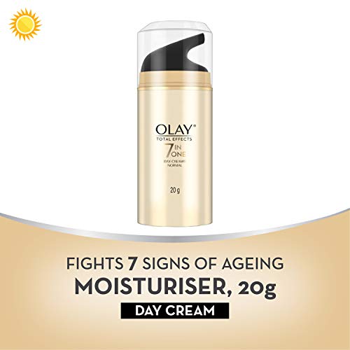 Image of Olay Total Effects Day Cream |with Vitamin C, B5, Niacinamide, Green Tea |Fights 7 signs of ageing for glowing, hydrated and younger looking skin |Suitable for Normal, Dry, Oily & Combination skin |20 gm