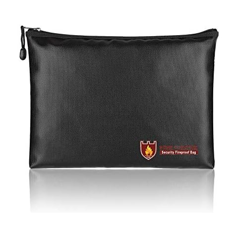 NSSTAR Fireproof Bags with Zipper,Waterproof Safe Document Envelope Bag Fireproof Safe Storage Bag for Valuables,iPad, Money,Jewelry,Passport Cover