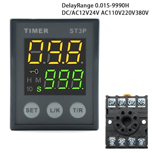 Relais temporisé LCD ST3P 12V AC DC programmable avec minuterie de précision