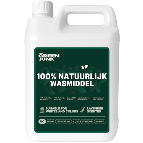 The Green Junk - 100% Natuurlijk Wasmiddel 5L Navulling - Zonder Synthetisch Parfum - Wasmiddel Sensitive - Vloeibaar Baby Wasmiddel - 167 Wasbeurten