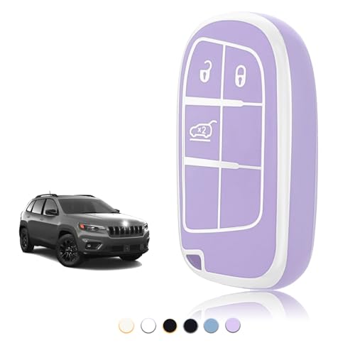 TOOMUME Schlüsselhülle, Autoschlüssel Hülle Passt für Jeep Cherokee Renegade Compass Wrangler Dodge Challenger Charger Ram 1500 Chrysler 300C FIAT, Schlüsselcover Schutz Schlüssel Gehäuse - Smart Key TOOMUME Schlüsselhülle, Autoschlüssel Hülle Passt für Jeep Cherokee Renegade Compass Wrangler Dodge Challenger Charger Ram 1500 Chrysler 300C FIAT, Schlüsselcover Schutz Schlüssel Gehäuse - Smart Key